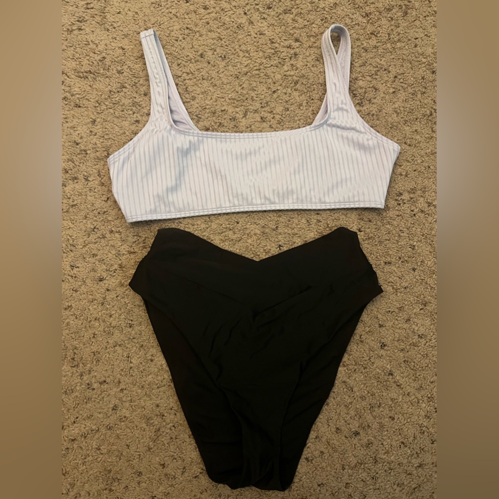 Aeropostale swim suit top, light purple, size xl. Aerie black bottoms size L
